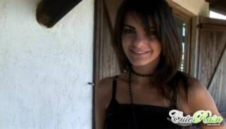 Gorgeous teen cute rain does a striptease