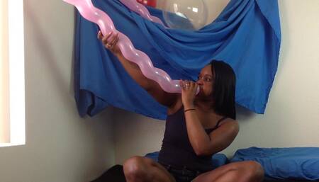 LATEX SPIRAL BALLOON BLOW TO POP