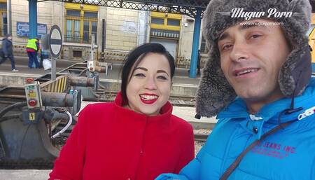 TAISSIA SHANTI BACK STAGE from bathroom (Camera movies DOWN)