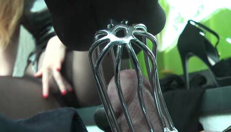 NYLON FEET DOMINATION IN CHASTITY