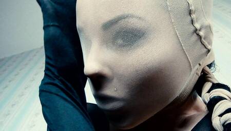 Lace and nylon. Asian zentai. Encasement.