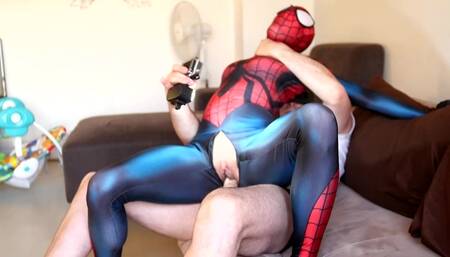 100 Spidergirl want Cum on Face Zentai