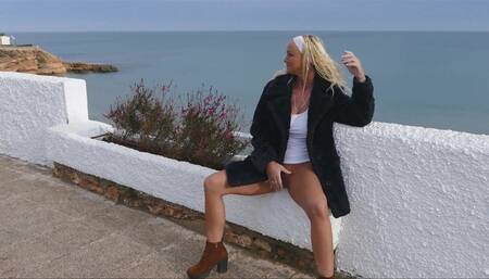 Outdoors in my fur coat