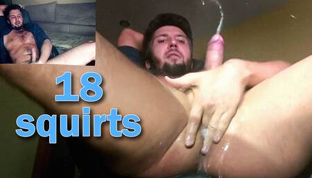 Multiple male squirt orgasms and hands-free anal cumshots