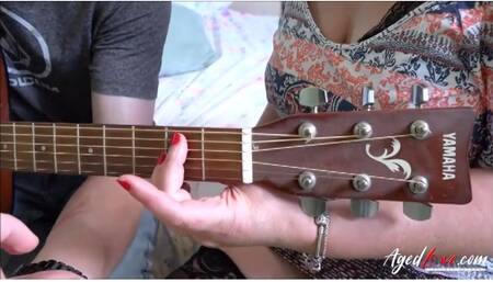 MILF has 1st guitar Lesson with young lad Chris Colbert gets taught a few lessons himself from Shooting Star