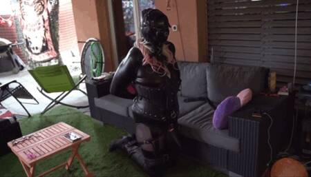 Bound and helpless in the Isolation Hood