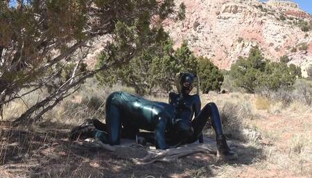 Outdoor Latex Sex in the Canyon Desert
