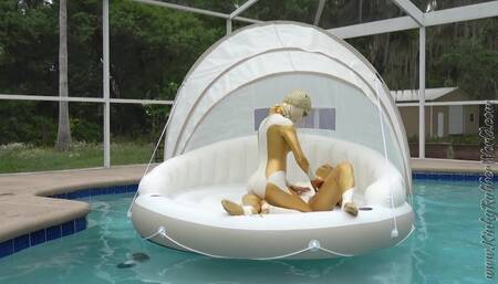 Licking the Egyptian Latex Princess on the Canopy Float