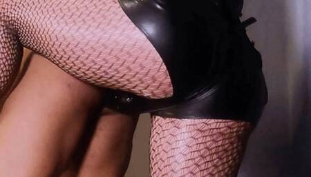 Leather Pegging hoodman