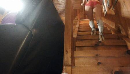 extreme running sweaty cardio in bra and panties