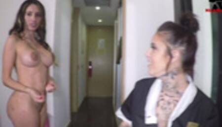 Tricking room maid into fucking me for money $$$