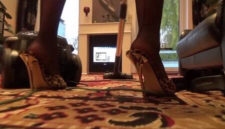sexy vacuuming with various stiletto mules  - full clip - (1280x720*mp4)