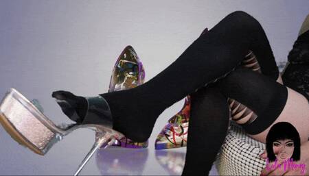 Clear High Heel Dangle  Lola Minaj Trans High Heel Fetish mp4 WMV