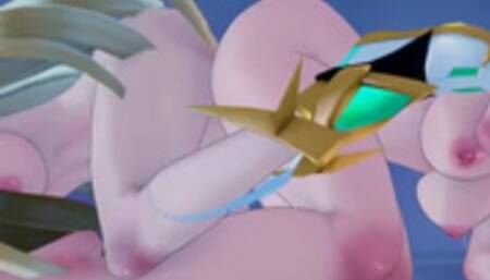 Busty blondes shlick, petites do a dildo train and Pyra and Mythra go ass to ass - Short Loop 2