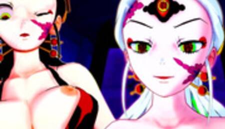 Tanjiro Hard Fucks Daki to Contain her Demon Form with Many Creampies - Demon Slayer Anime Hentai 3d