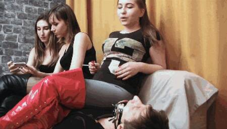 0176 (camara-2) They all sit on a slave, sit, and take turns smoking and spitting in the slave’s mouth and face, look at the mouth of the slave, it is full of ash after cigars and saliva