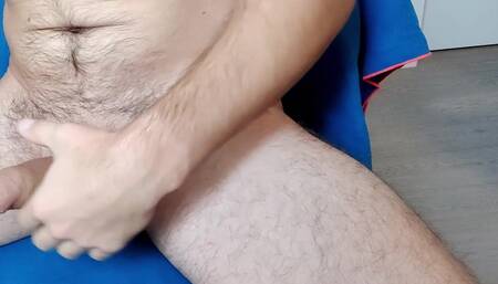 Massaging my thick dick