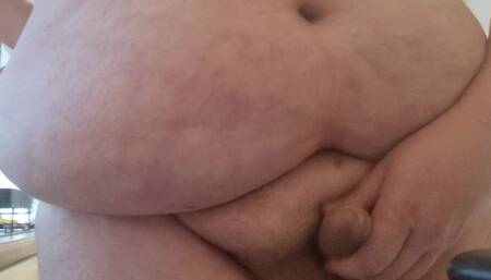 Wank and cum in kitchen