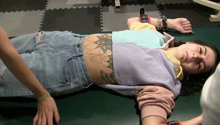 Em finally gets J on the bench " omg she is so ticklish! I love it!"