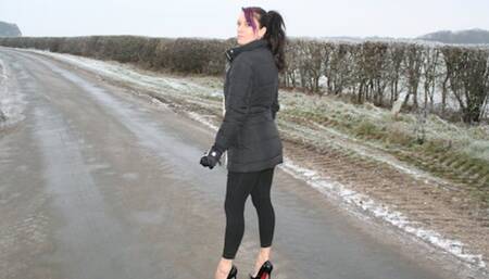 Maria's Black Patent Christian Louboutin Pigalle 120 Walk 2 (1920x1080)