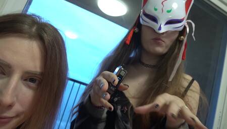 Watch Ivy Kitsune mercilessly fuck my mouth with her strapon