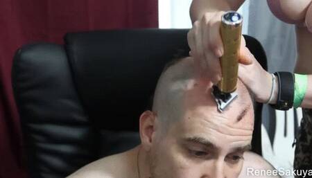 Shaving Jayjays head to bald, boygirl