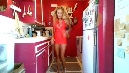 Red Valentine Lingerie Strip Dance