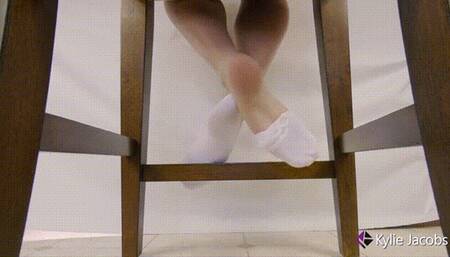 "No-Show" Socks Foot Play Under Chair - Kylie Jacobsx - WMV 1080p HD