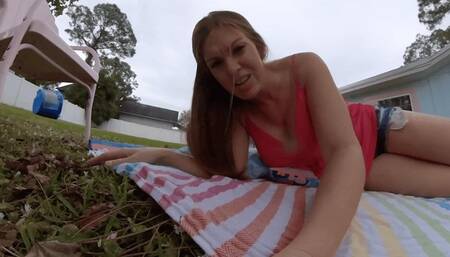 **VR 360** Caught Spying Outdoors By Redhead Amazon Giantess Ivy Secret
