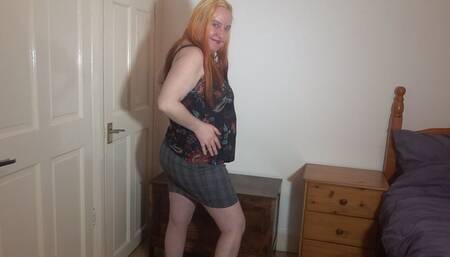 Mature getting changed for work