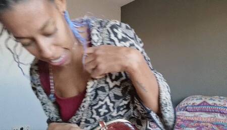 Giantess licks her new pet all over