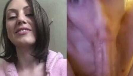 Hot teen makes guy suck his own dick