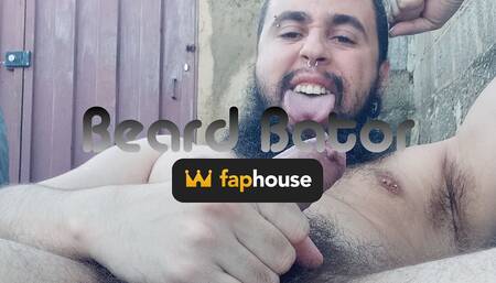 Bator stroking cock outside