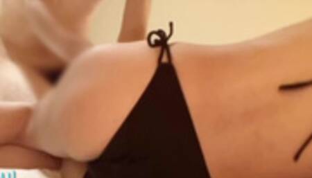 #72 [Japanese Amateur Swimsuit Bikini] After a day at the warm water pool, I couldn't put up with he