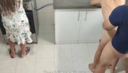 My Bad Stepdaughter Likes to be Fucked in Front of her Mom while Cooking