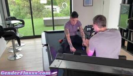 3some lesbian BTS with strapon and facesitting dykes