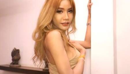 Busty Asian ladyboy incredible blowjob