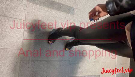 Amazing young MILF in shopping center: footjobs and anal