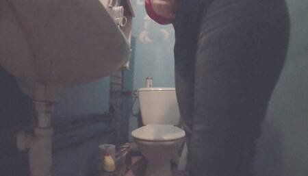 Quick diarrhea shot before leaving to the party