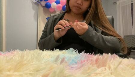 Red Glitter Nail Polish Painting