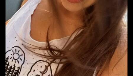 Fingering my pussy behind the restaurant