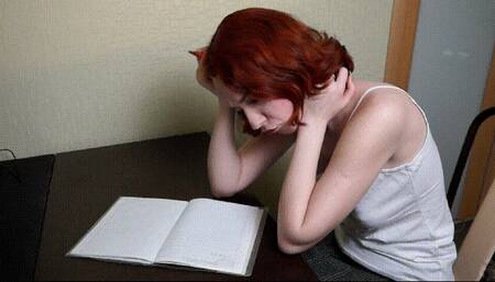 Schoolgirl dreams of a vacuum bed