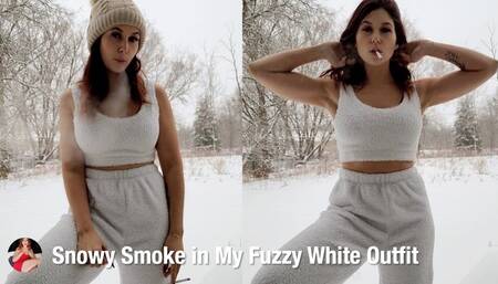 Snowy Winter Smoke in My Cute Lil Fuzzy Outfit