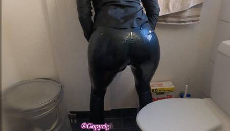 Butplugged Latex Pierced Doll sucks pierced Dick in the bath PART I