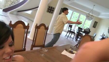 Hot orgasm on a house blessing party