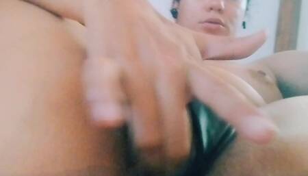 The stepsister makes a video call