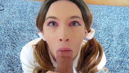 Sissy college girl needs a study break