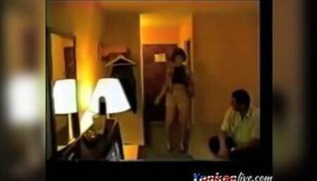 Girl taking on her first Gang Bang