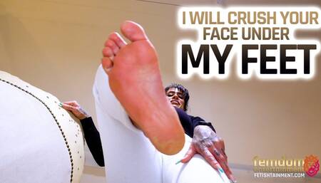 I'll kick you mercilessly under my bare soles! ( Giantess Feet & Trampling POV with Lady Nisha )  - FULL HD MP4