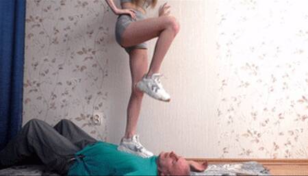 Teenage hottie stomps on body of her quiet man, vf2586x 1080p